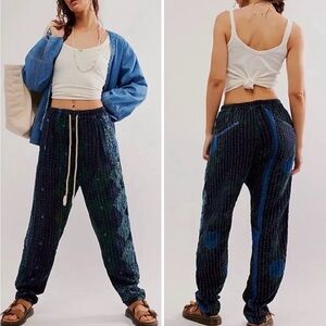 NWT FP Dr Collectors Textured Green and Indigo Joggers